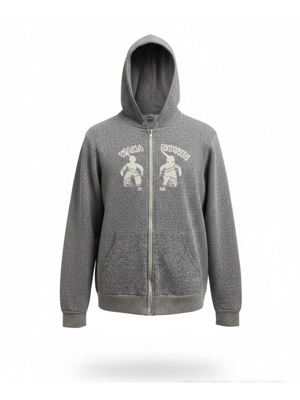 American Apparel Grey Zip-Up Hoodie Camp Wahanowin USA Made Size Medium